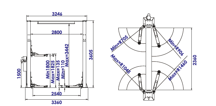 Подъемник 2-х стоечный FENIX PL-4.0-2CBS 220V PL-4.0-2CBS 220V+X004056 фото