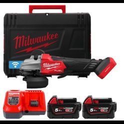 Шліфмашина кутова акумуляторна MILWAUKEE, M18 FSAGSVO125X-502X, 1200 Вт діаметр 125мм (+зар.пр., 2ак 4933493553 фото