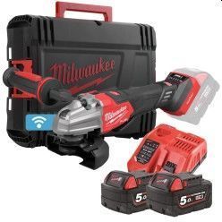 Шліфмашина кутова акумуляторна MILWAUKEE, M18 FSAGSVO125X-502X, 1200 Вт діаметр 125мм (+зар.пр., 2ак 4933493553 фото