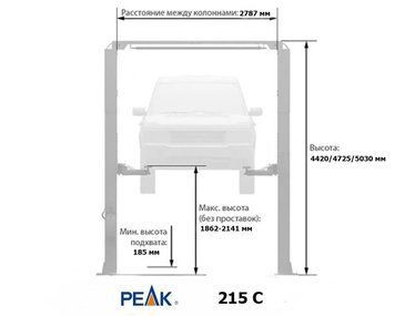 PEAK 215С - Подъемник двухстоечный верхняя синхр. 6,800 кг 215С фото