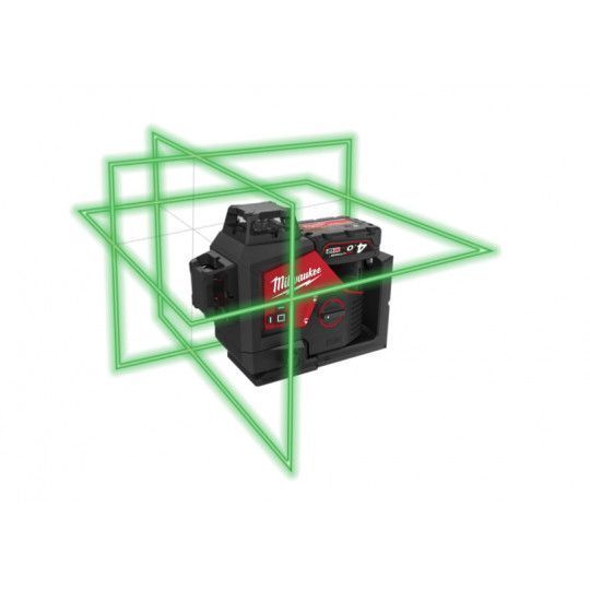 Нівелір 3D лазерний акумуляторний MILWAUKEE, M12 3PLSKIT-401P (360 градусів, зелений промінь) (заряд 4933499379 фото
