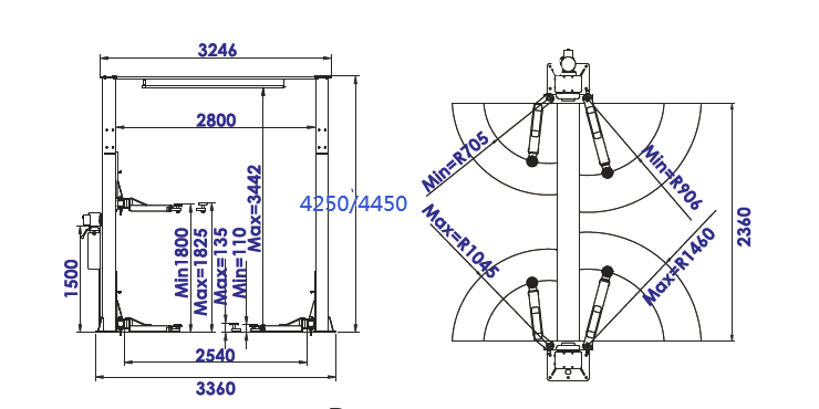 Подъемник 2-х стоечный FENIX PL-4.0-2CBS TOP 380V PL-4.0-2CBS TOP 380V фото